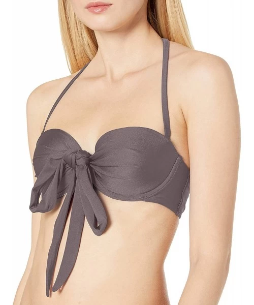 Tops Women's Cosita Buena FAMA Multiway Underwire Bandeau Bikini Top - Piedra Gris - CY187KKZNXA