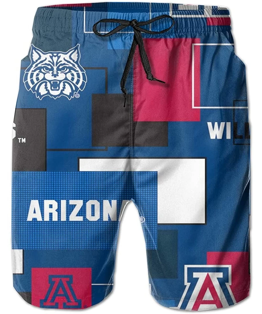 Board Shorts Men's Quick Dry Swim Shorts with Mesh Lining Swimwear Bathing Suits Beach Shorts - Arizona Wildcats-9 - C0190RT4NZO