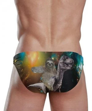 Briefs Mens Swim Briefs Trunk Galaxy Taco Cat Athletic Swimsuit Beach Shorts Board Triangle Bikini Swimwear - Galaxy Sloth Ri...