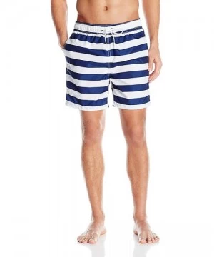 Trunks Men's Riviera Swim Trunks - Troy Navy/White - C8126WMQQ3B