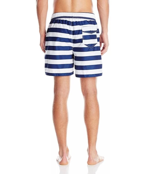 Trunks Men's Riviera Swim Trunks - Troy Navy/White - C8126WMQQ3B