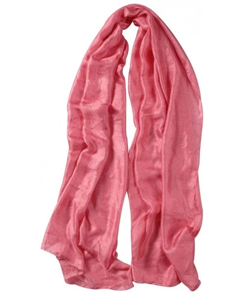 Cover-Ups Womens Scarf Shawl Fashion Lightweight Soft Large Swim Cover up Thin Scarf Head Wrap - 00 Passion Pink - CH18I8CE3I2