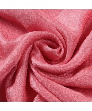 Cover-Ups Womens Scarf Shawl Fashion Lightweight Soft Large Swim Cover up Thin Scarf Head Wrap - 00 Passion Pink - CH18I8CE3I2