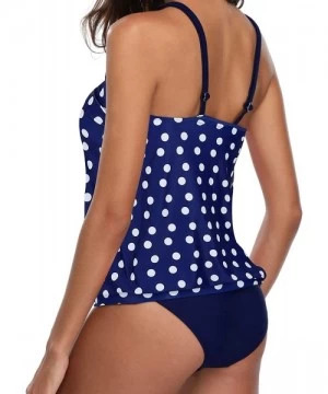 Tankinis Blouson Tankini Swimsuits for Women Modest Bathing Suits Two Piece Loose Fit Swimwear - Polka Dot - CF199MQUGE9