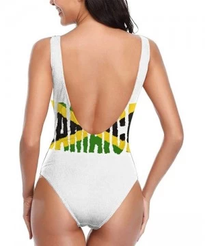 One-Pieces Womens Athletic Training Bikini Jamaican Flag Sexy One Piece Swimsuit Swimwear Bathing Suit Beachwear - White - C4...