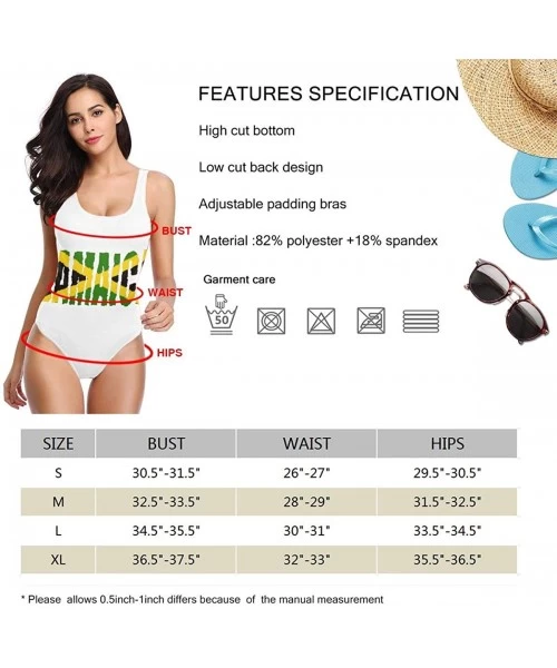 One-Pieces Womens Athletic Training Bikini Jamaican Flag Sexy One Piece Swimsuit Swimwear Bathing Suit Beachwear - White - C4...