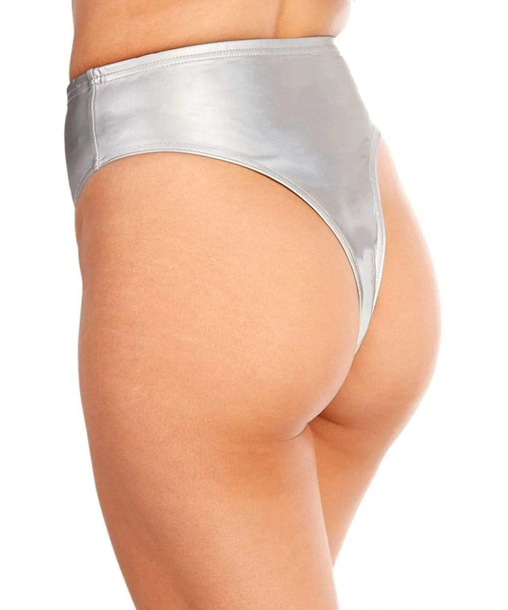 Bottoms Women's Festival Rave Thong Booty Shorts - Reflect on It Thong - C818U6KISQK