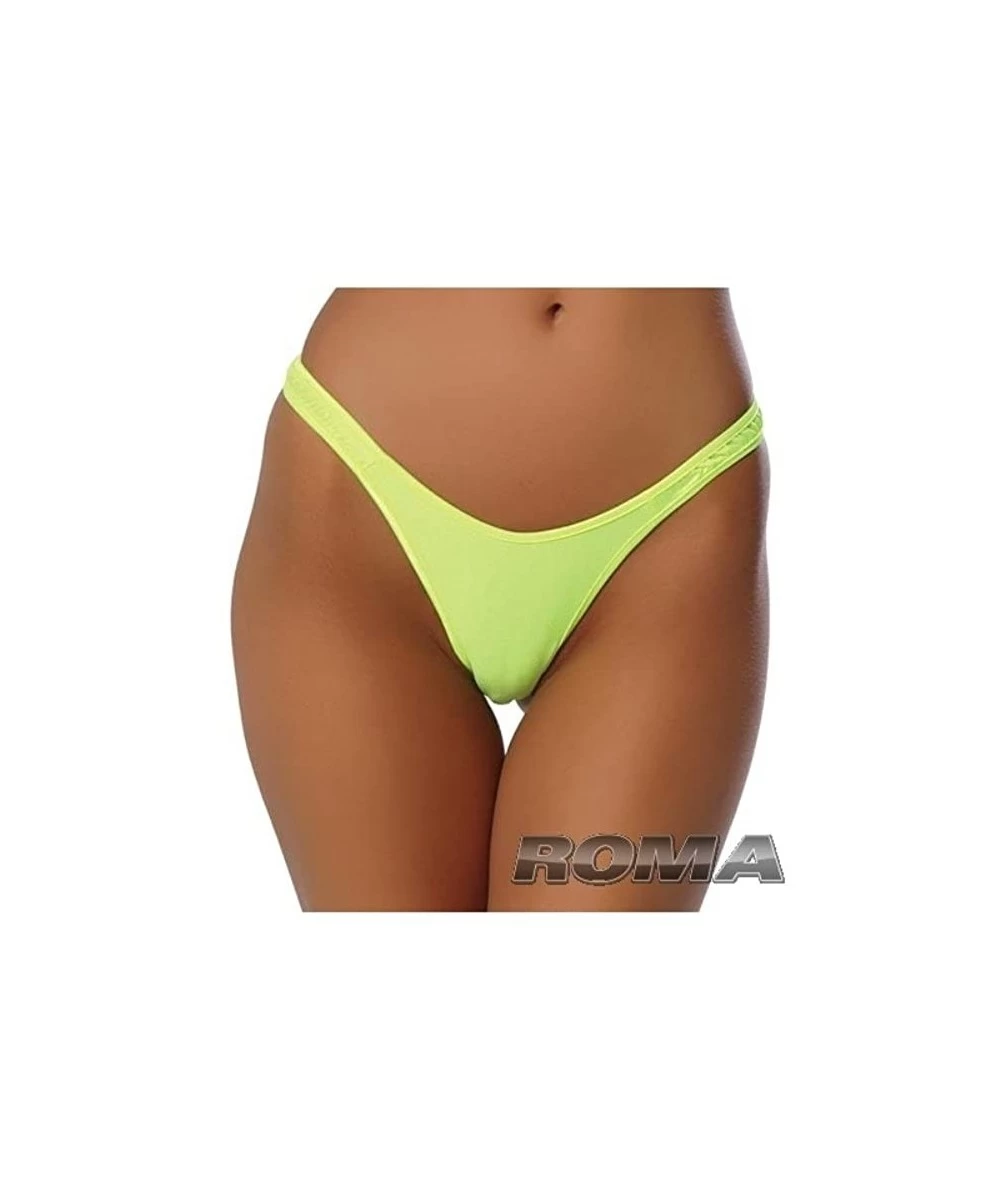 Racing Spandex Bikini Bottom- Thong Bikini Bottom - CM111VTBWRV