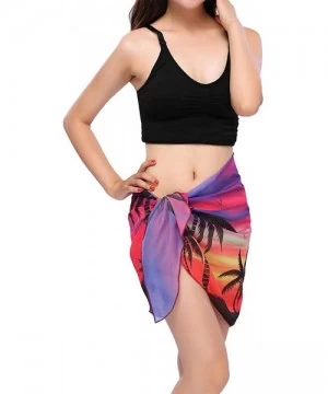 Cover-Ups 2 Pieces Women Beach Wrap Sarong Cover Up Chiffon Swimsuit Wrap Skirts - Color 4 - CI18UWMAGOQ