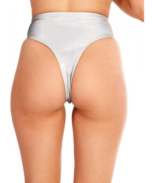 Bottoms Women's Festival Rave Thong Booty Shorts - Reflect on It Thong - C818U6KISQK