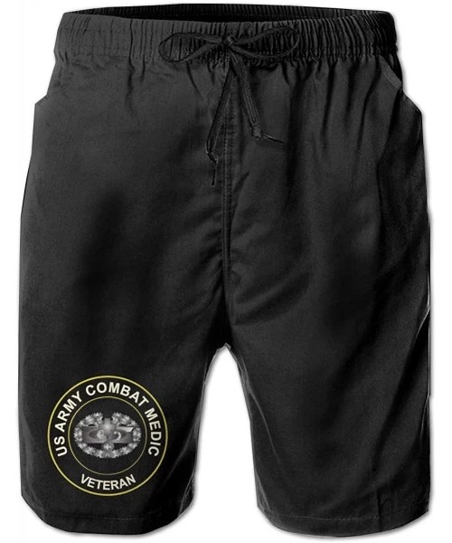 Board Shorts US Army Combat Medic Veteran Men Summer Beach Shorts-Casual ShortsBeach Shorts Board Shorts - White - CL18XYQTAC2