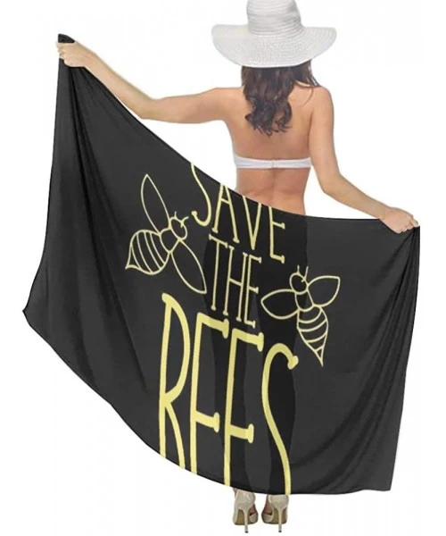 Cover-Ups Women Fahion Swimsuit Bikini Cover Up Sarong- Party Wedding Shawl Wrap - Save the Bees Golden Black - CO19C6O2SKT