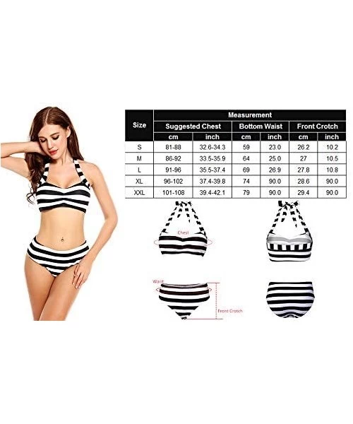 Sets Women High Waisted Swimwear Push up Bikini Set Halter Underwired Swimsuits - Style 1 black - CX18CIN67W7