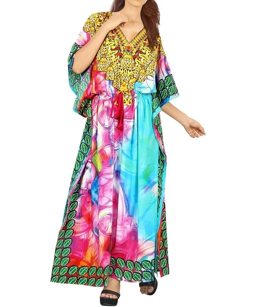 Cover-Ups Women's One Size Caftan Wedding Dresses Sleepwear Cover Ups Drawstring - Multicolor_v564 - CR12DM2QWH9