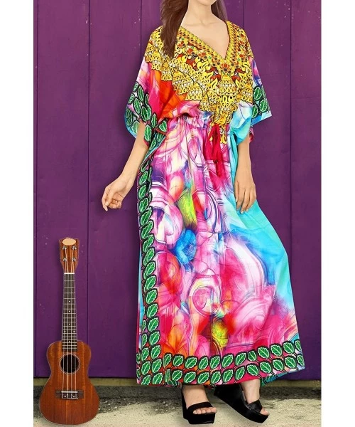 Cover-Ups Women's One Size Caftan Wedding Dresses Sleepwear Cover Ups Drawstring - Multicolor_v564 - CR12DM2QWH9