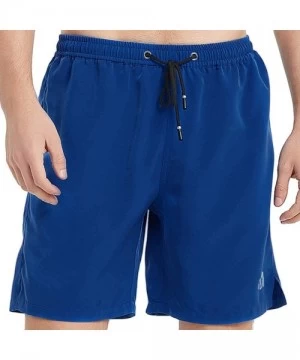 Board Shorts Men's Swim Trunks Quick Dry Beach Board Shorts 7 Inches Inseam Breathable Watershorts Swimwear - Blue - CI18O3M4QL7