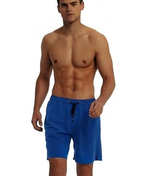 Board Shorts Men's Swim Trunks Quick Dry Beach Board Shorts 7 Inches Inseam Breathable Watershorts Swimwear - Blue - CI18O3M4QL7