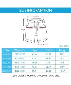 Board Shorts Men's Swim Trunks Quick Dry Beach Board Shorts 7 Inches Inseam Breathable Watershorts Swimwear - Blue - CI18O3M4QL7