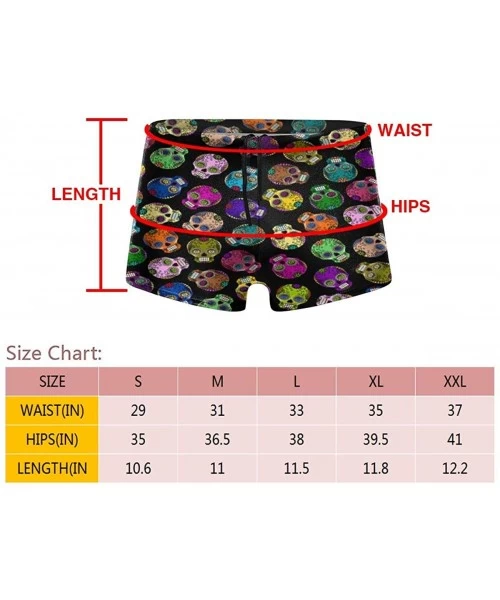 Racing Colorful Sugar Skulls Men's Swim Trunks Quick Dry Swimwear Stretch Surf Swimming Shorts - Black - CL19E7SI693