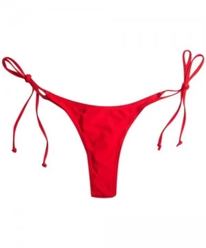 Tankinis Women Love Cutout Swim Shorts Swimwear Brazilian Cheeky Bikini Bottom Side Tie Thong Bathing Swimsuit - Red - CF18NW...