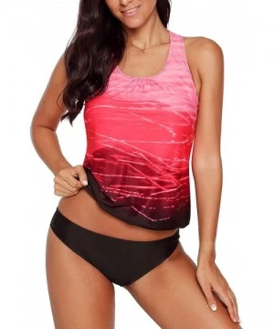 Sets Women Push Up Padded Printed Sporty Tankini Swimsuits Bathing Suit S-XXL - Color 103 - CN18EOCKK7O