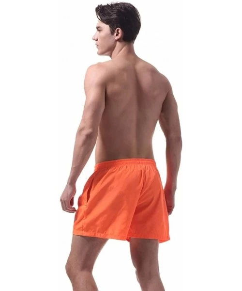 Trunks Men's Trunks Quick Dry Beach Shorts Beach Surfing Running Swimming Swim Shorts - Orange - C8189XR4U5N