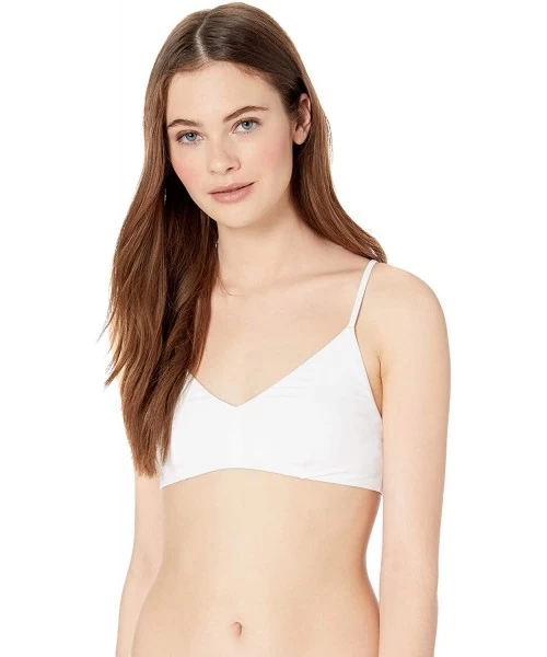 Tops Women's Junior's Simply Seamless V Neck Bikini Top - White - CX18KCSWDYR