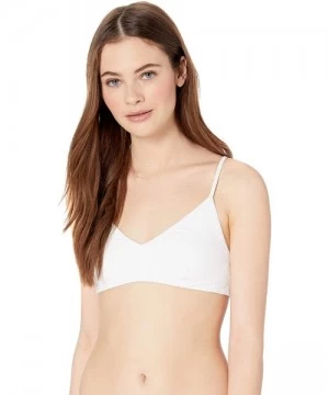 Tops Women's Junior's Simply Seamless V Neck Bikini Top - White - CX18KCSWDYR