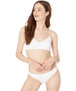 Tops Women's Junior's Simply Seamless V Neck Bikini Top - White - CX18KCSWDYR