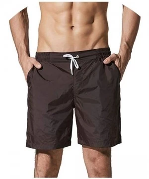 Racing Swimwear Mens Swimming Shorts for Men Swimsuit Quick Dry Swim Trunks - Dark Brown - C118SKM8GAU