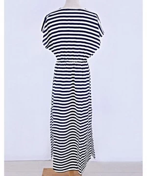 Cover-Ups Women Loose Kaftan Swimsuit Cover Up Beach Long Casual Caftan Dress - Stripe3 - C518GAOZHWH