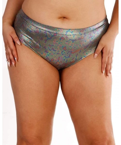 Tankinis Women's High Waisted Booty Shorts Rave Bottoms - Astro Acid - C218S6DM4E9