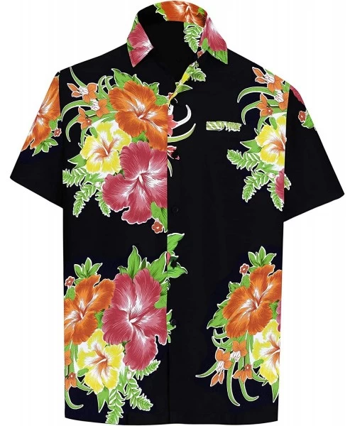 Cover-Ups Men's Classic Cool Shirt Fashion Short Sleeve Hawaiian Shirt - Spooky Red_w321 - CM129LEOVBL