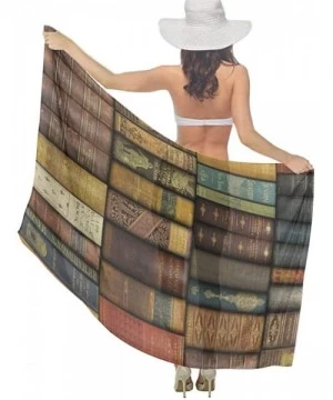 Cover-Ups Women's Swimwear Cover Ups- Summer Vacation Beach Sarong Soft Shawl Wrap - Vintage Books - CF19C47RSDN