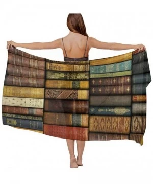 Cover-Ups Women's Swimwear Cover Ups- Summer Vacation Beach Sarong Soft Shawl Wrap - Vintage Books - CF19C47RSDN