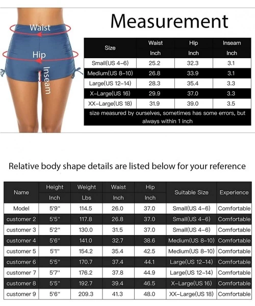 Board Shorts Women's Swim Shorts High Waist Bathing Suit Boy Shorts Swimsuit Bottoms Bikini Tankini Boardshorts - Dark Blue -...