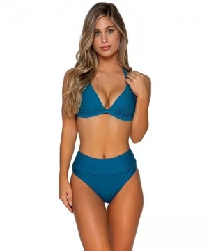 Tankinis Ariel High-Waist Bikini Bottom Swimsuit - Sea Glow - CN1950QNTTK