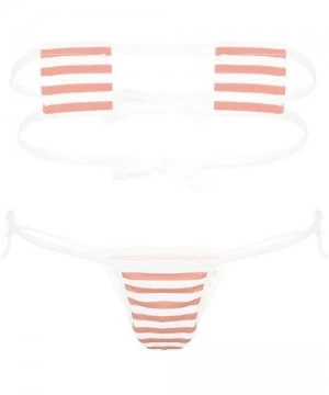 One-Pieces Women Strawberry Micro Monokini Bikini Mini Slingshot Swimsuit Extreme Beachwear - Pink&white - C2196UCN4T5