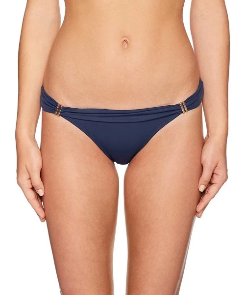 Bottoms Women's Midnight Bia Tube Brazilian Bikini Bottom - Navy - C0182Z3Q59M