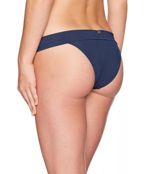 Bottoms Women's Midnight Bia Tube Brazilian Bikini Bottom - Navy - C0182Z3Q59M