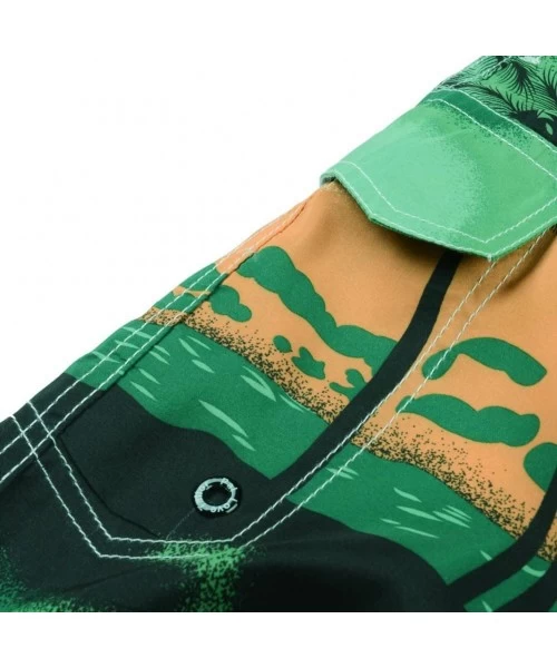 Board Shorts Men's Summer Short Swim Trunks Casual Quick Dry Boardshorts - Green - CA180LHW2CC