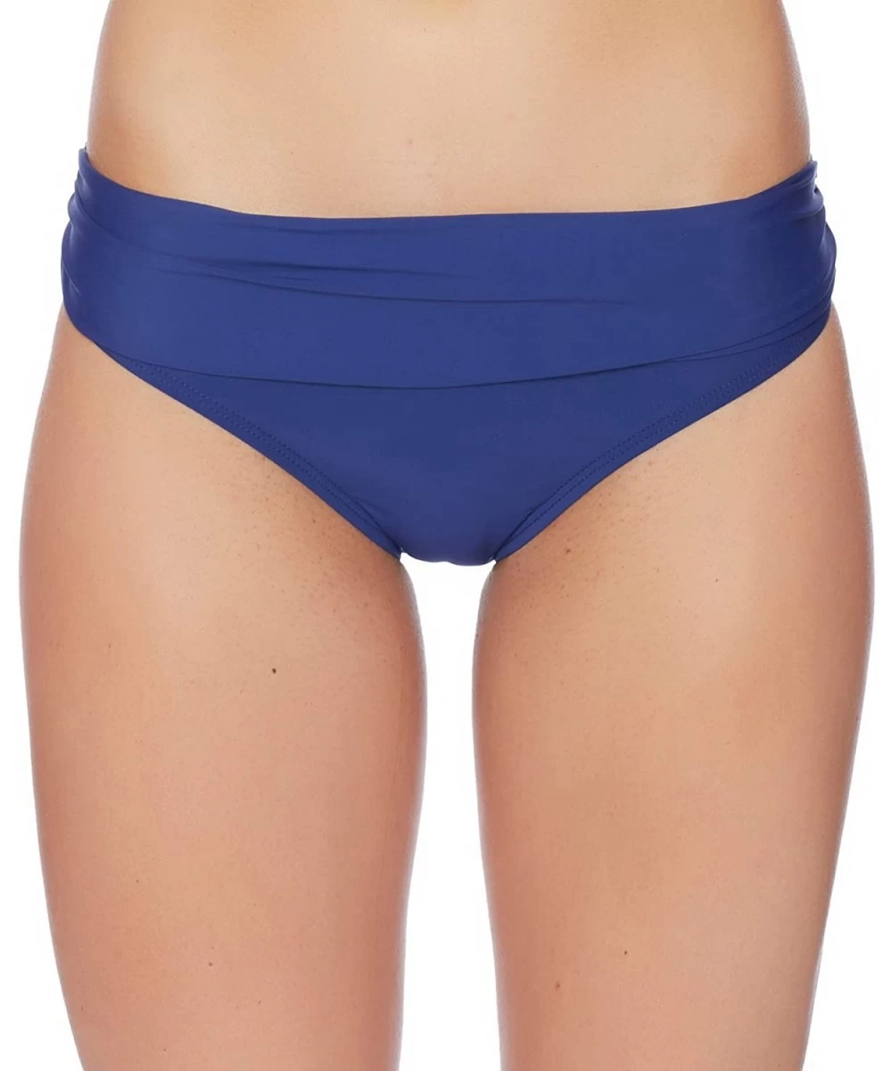 Bottoms Athena - Cabana Solids Lani Banded Bikini Bottom - Navy - C312GM3VG5D