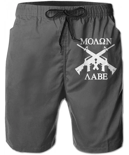 Board Shorts Molon Labe Gun - Men's Summer Boardshorts Casual Swim Trunks Boardshort - Molon Labe Gun-10 - C218D3TTURH