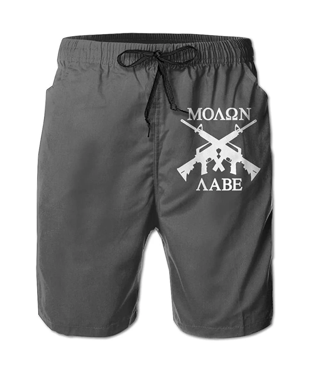 Board Shorts Molon Labe Gun - Men's Summer Boardshorts Casual Swim Trunks Boardshort - Molon Labe Gun-10 - C218D3TTURH