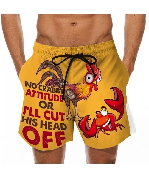 Board Shorts Men's Summer Holiday Drawstring Shorts Casual Cock Printed Beach Pants Swim Trunks-Look at My Pecker-Look at IT ...