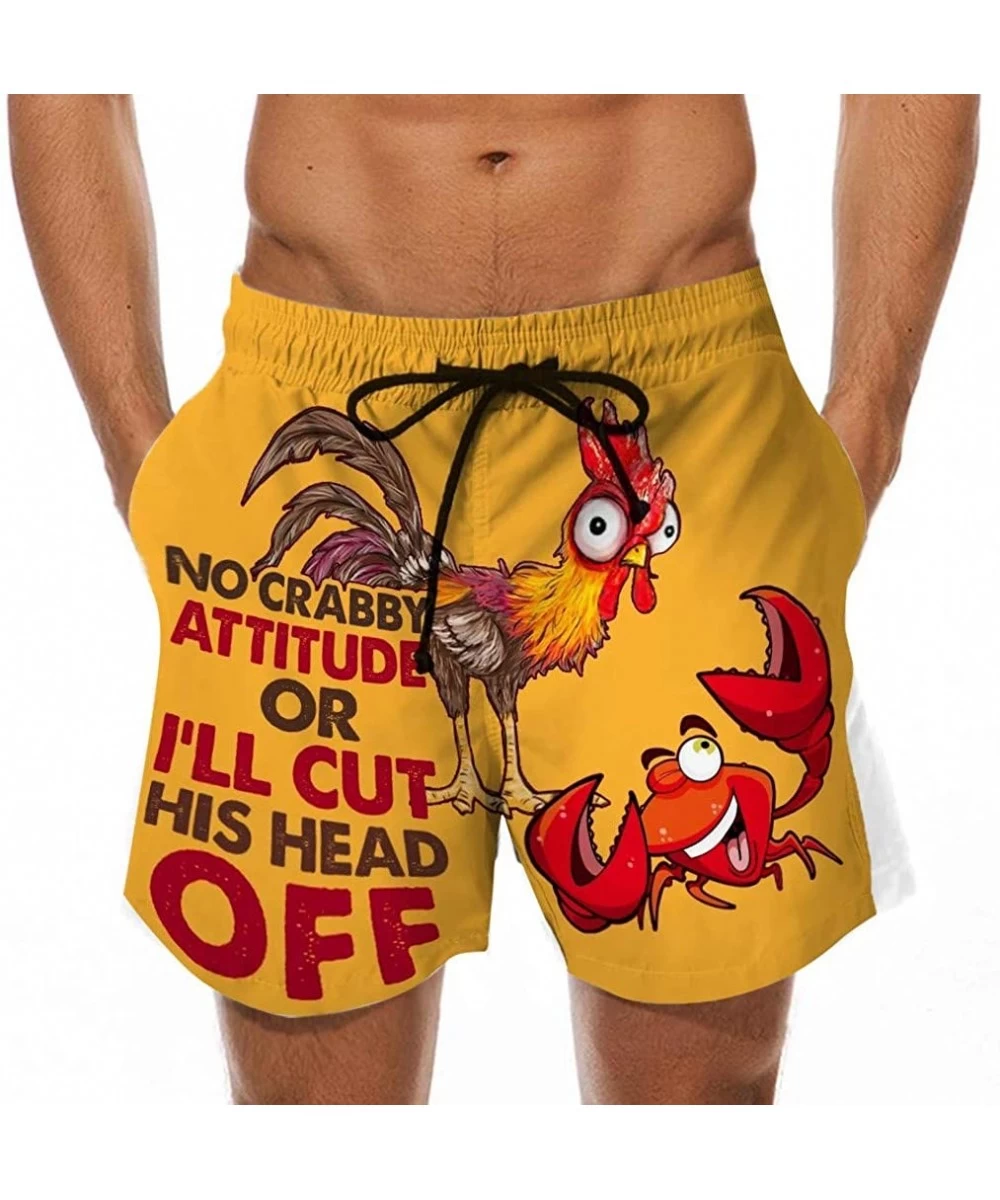 Board Shorts Men's Summer Holiday Drawstring Shorts Casual Cock Printed Beach Pants Swim Trunks-Look at My Pecker-Look at IT ...