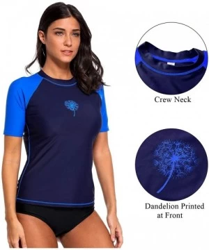 Rash Guards Women Rash Guard UPF 50+ Short Sleeve Swim Shirts Swimsuit Top Sun Shirt - Royal-navy - CY186SY89OI