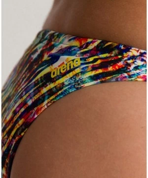 Tankinis Women's Rule Breaker Free Brief MaxLife Bikini Bottom - Black Multi - C1192CULONL