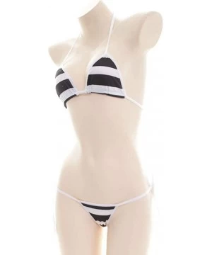 Sets Women's Two Piece Japanese Anime Triangle Bikini with Tie Side Bottom Sexy Lingerie Set - 5 - CB18ZTGYG3U