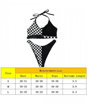 Sets Women Rave Festival Checkered Buckle Crop Top Bikini Bathing Suit Two Pieces Swimsuit for Dance Clubwear Clothing Black ...